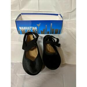 Manhattan collection chantel black flats Shoes, Size 5.5 ~ #195